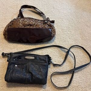 Coach Brown and Black Shoulder Bag Set